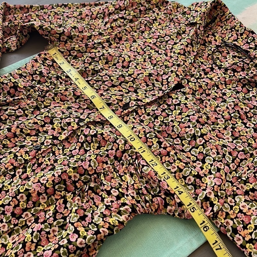 Zara Floral Print Button Front Mini Shirt Dress - Picture 12 of 14